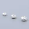 Plata de Ley S925 Cuentas Pequeñas en Forma de OVNI de Grano Recto Cuentas Planas de Plata Lisa Pulsera DIY Cuentas Sueltas Accesorios para Joyería Cuentas Checas Vintage
