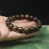Pulseira de Contas de Madeira de Águila Estilo Antigo 12mm, Pulseira de Contas de Madeira de Águila para Homens e Mulheres, Joia de Mão de Círculo Único Atacado