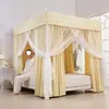 Cortina de Cama Opaca para Dormitorio del Hogar, Mosquitero de Tres Puertas de Pie, Dosel de Cama Opaco Estilo Princesa de Palacio, a Prueba de Mosquitos para Viviendas de Alquiler