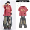 Roupas de performance de street dance para crianças, roupas de performance de hip-hop para crianças, conjuntos de hip-hop para meninos, roupas da moda de verão para dança jazz para meninas
