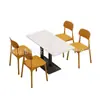 Conjunto de Mesa e Cadeiras para Restaurante Cantina, Mesa de Ardósia para Lanches Hambúrguer Chá com Leite, Uma Mesa Quatro Cadeiras para Lanchonete Rápida Macarrão para Uso Comercial