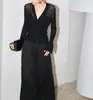 Verano_Cárdigan de Punto de Seda Helada Ligero y Transpirable con Protección Solar y Cuello en V, Blusa Exterior Ligera, Estilo Corto Negro