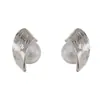 Brincos de Tarraxa com Pérolas Swarovski Estilo Novo 2025 para Mulheres, Brincos Fashionáveis com Textura de Comutador em Forma de V, Acessórios de Montagem Vazios, Atacado de Joias