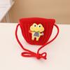 Outono e inverno novo chapéu infantil bolsa conjunto de duas peças desenho animado chifres inverno lã chapéu meninas chapéu de malha doce