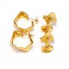Pendientes de estilo francés con diseño irregular sencillo y estilo frío para mujer, nuevos pendientes Tide de acero de titanio y oro de 18 quilates.