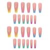 Parche de manicura francesa de ballet largo y colorido para manicura falsa, parche de manicura, parche de uñas impermeable y extraíble, exportación