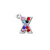 Acessórios para joias DIY pingente de superfície de diamante de 15 mm cor pingente de 26 letras em inglês pingente de pulseira pingente de roupa pingente