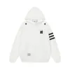 Sudadera con capucha bordada de letras a rayas estilo americano, unisex, otoño/invierno, marca china de moda, corte holgado, estilo para parejas, disponible en negro y gris