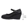Zapatos de Cuero con Cuña de Suela Gruesa, Punta Redonda y Correa Única, Estilo Nuevo Invierno 2025, Aumentadores de Altura, Directo del Fabricante para Exportación, Zapatos para Mujer Transfronterizos