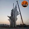 Escultura landmark quadrada de aço inoxidável para exterior decoração de paisagem produção de fortaleza espiritual de aço inoxidável