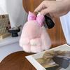 Lindo llavero colgante de conejo Rex auténtico con forma de conejito para coche, con forma de bola de peluche y colgante para bolso.