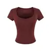 26076-2026 Estilo Nuevo Primavera/Verano Top Casual de Puro Deseo con Cuello en V para Mujer, Camiseta Sexy de Manga Corta Ajustada