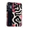 Funda de película con agujero de precisión para iPhone 13, estilo ins transfronterizo, flor de lirio rosa a rayas irregulares, funda dura anticaigolpes