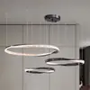 Araña de sala de estar de lujo ligero minimalista italiano, luz principal circular creativa de diseñador Bauhaus de 6 piezas para el pasillo, aluminio, otros materiales no especificados
