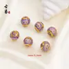 Cloisonné con Cuentas, Cuentas Sueltas de Loto Azul Quemado, Cuentas Espaciadoras de Esmalte, Cuentas para Pulseras DIY de Goteo de Aceite, Accesorios de Joyería Estilo Antiguo