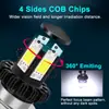 Luz de coche eléctrico WJ faro LED de motocicleta bombilla de scooter BA20D faro de triciclo foco incorporado de doble garra