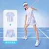 Traje de Ropa Deportiva de Verano de Secado Rápido para Niñas, Traje de Entrenamiento de Dos Piezas con Falda de Manga Corta para Bádminton y Tenis para Niños, Moderno