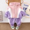 Conjunto de Ropa de Otoño para Niños y Niñas 2025 Nuevo Estilo Coreano Ropa de Dos Piezas con Retazos de Manga Larga para Primavera y Otoño Tendencia