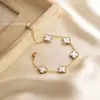 Pulsera Popular de Trébol de Cuatro Hojas de Amazon con Diamante y Concha para Mujer, Versión Alta, Joyería de Mano de Lujo Ligero, Fabricante Mayorista, Venta Caliente