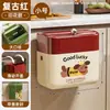 Cubo de basura para cocina para uso doméstico, elegante diseño de montaje en pared, no necesita agacharse, cubo de basura sellado retro con tapa para residuos de cocina y baño