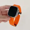 Adequado para AppleWatch789 Pulseira Apple Watch iwatch10 Geração se Silicone Marinho Magnético Dobrável Relógio