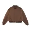 Ropa Vintage 25 Invierno Estilo Americano Color Sólido Acolchada Béisbol Piloto Cálida Chaqueta de Algodón para Hombres y Mujeres Parejas Abrigo de Algodón