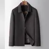 Abrigo para Hombre 2026 Otoño/Invierno Cuello Solapa Estilo Ropa de Trabajo con Forro de Plumas Desmontable, Chaqueta Cálida de Lana para Negocios para Hombres Jóvenes y de Mediana Edad