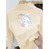 Camiseta de Manga Larga para Niñas Otoño/Invierno 2026 Nuevo Estilo Top Térmico de Polar Alemán para Niños Medianos y Mayores Estilo Coreano Elegante Top con Volantes Ropa Interior