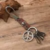 Llavero Creativo y Personalizado de Calavera de Aleación, Anillo Retro, Cuero de Vaca Antiperdida, Accesorios Populares en Europa y América