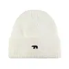 Gorros Cálidos de Lana para Otoño e Invierno para Mujer, Gorros de Punto Bordados de Oso Polar Casual Estilo Coreano, Gorros Fríos para Parejas Estudiantes, Tendencia al por Mayor