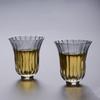 Taza de té de vidrio resistente al calor directa de fábrica, taza de té pequeña engrosada con grano de madera martillado, juego de té kung fu resistente al calor