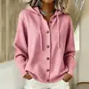 (Suéter) Suéter com Capuz Amazon Estilo Novo Transfronteiriço Outono 2026 Manga Longa Cardigan Estilo Preguiçoso Tricô Curto