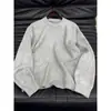 Otoño e Invierno para Hombre de Gama Alta Cuello Redondo Gris Claro Tejido de Punto Estilo Holgado Perezoso Color Sólido Base Tejido Cálido