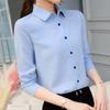 Calan Diaua 2025 Primavera e Verão Novo Estilo Coreano Slim-fit All-match Plus Size Cor Sólida Base Da Moda Camisa Casual de Manga Comprida para Mulheres