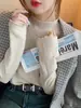 Camada Base Feminina 2025 Novo Tricô de Gola Alta Meia Outono e Inverno Estilo Preto Peça Interna Tricô de Gola Média Top de Inverno