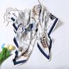 Bufanda de seda nueva de primavera y verano regalo bufanda de seda imitación de seda para mujer europea y americana impresa bufanda toalla de playa de imitación de seda