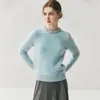 Produtos de alta qualidade! Estilo outono e inverno suéter de cashmere com temperamento feminino gola redonda um círculo de strass torcido pullover suéter de cashmere