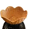 Nova Prato de Frutas Florido Imitação Rattan Tecido Cesto de Frutas Cesto de Lanches Lanches Miudezas Cesto de Armazenamento de Doces Prato de Lanche de Frutas Secas