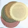 Jogo americano de decoração para casa transfronteiriça, cor sólida, papel trançado, borla, jogo americano ocidental, antiderrapante, base redonda, tapete de isolamento térmico