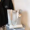 Bolsa Tote de Gran Capacidad Transfronteriza, Bolso de Hombro Versátil de Lona, Bolsa Tote Portátil de Color Sólido, Bolso de Viaje Estilo Minimalista