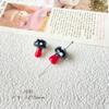 Bonito ins Vidro Esmalte Pequeno Cogumelo Contas de Furo Reto DIY Brincos Artesanais Jóias Pulseira Colar Corrente de Telefone Móvel