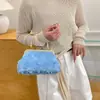 Bolso de Noche de Flor Tridimensional de Gasa, Color Champaña, Bolso Qipao para Mujer, Bolso Hecho a Mano para Vestido, Bolso con Decoración de Cadena, Bolso de Mano