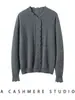Novedad Otoño/Invierno Cuello Alto 100% Cachemir Puro Dulce Cárdigan de Ganchillo para Mujer Cuello Redondo Ropa Exterior Chaqueta de Punto