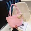 Bolsa Tote de Palha Grande Capacidade Verão 2023 Novo Estilo Japonês Estilo Simples Pequena Fresca Bolsa Tecida Bolsa de Ombro para Estudante Universitário