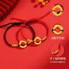 Pulsera Hebilla Ping An Serpiente Espiritual Color Dorado Serpiente del Zodiaco Cuerda de Mano para Pareja Estilo Chino Marea Nacional Pulsera de Cuerda Roja