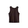 Camiseta de tirantes sencilla y versátil para mujer 26 verano nueva cuello en U corte ajustado sin mangas pullover camisa base