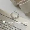 Design minimalista estilo ins coreano joia de prata anel de contas embutidas vazadas ovais de prata esterlina S925 versátil para usar em camadas