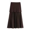 Chaleco de punto con botones, falda, nuevo estilo europeo y americano transfronterizo, top negro para mujer