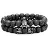 Venda Quente E-Commerce Novo Capacete Guerreiro Coroa Dupla & Esparta Zircônia Traje Pedra Vulcânica Pulseira Fábrica Atacado