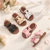Sandalias de Satén con Lazo para Niñas Suela Suave Antideslizante Velcro Punta Abierta Dulce Estilo Princesa Zapatos para Niñas